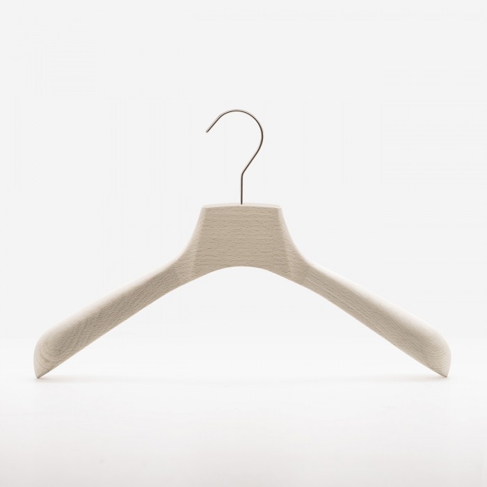 Wooden coat hangers for men in natural beech - Length: 45 cm