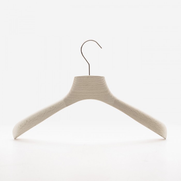 Wooden coat hangers for men in natural beech - Length: 42 cm