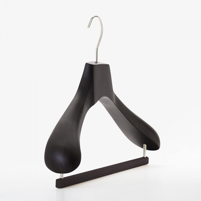 Wooden suit hangers for men in wengé beech - Length: 42 cm