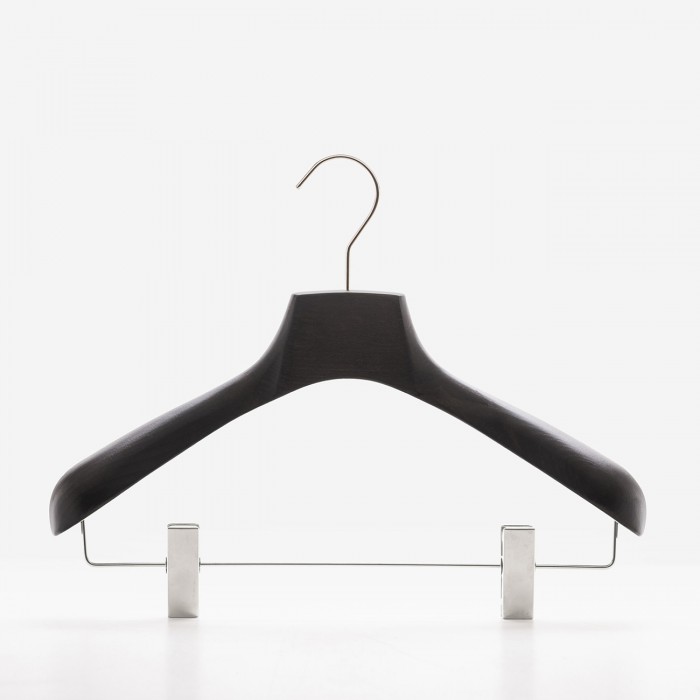 Wooden suit hangers for women in wengé beech