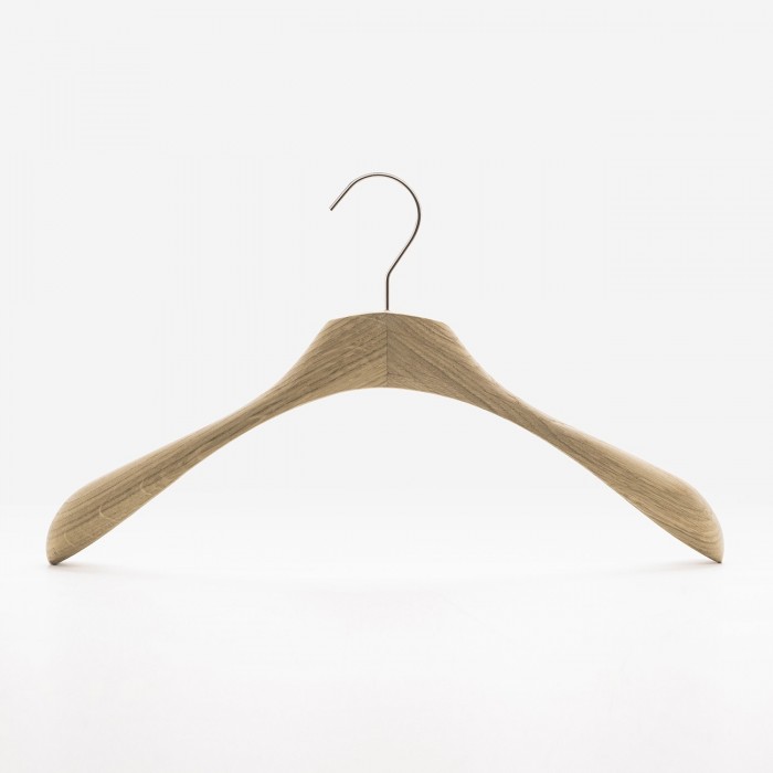 Wooden coat hangers for women in natural oak