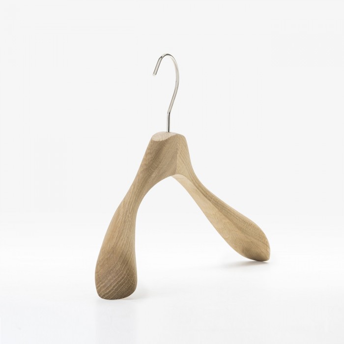 Wooden coat hangers for women in natural oak