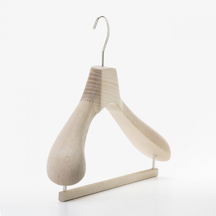 Grucce per completo uomo in legno di faggio naturale da 45 cm 2