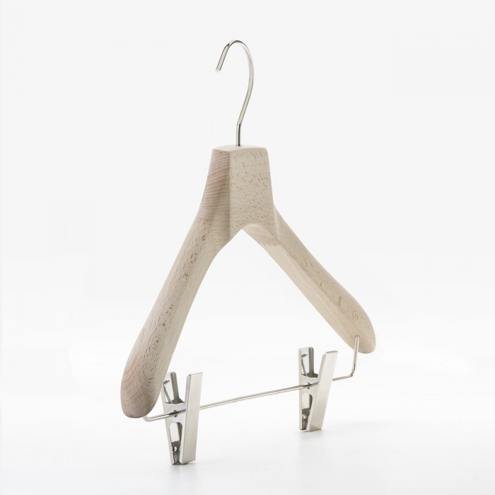 Wooden hangers for women's trouser/skirt in natural beech