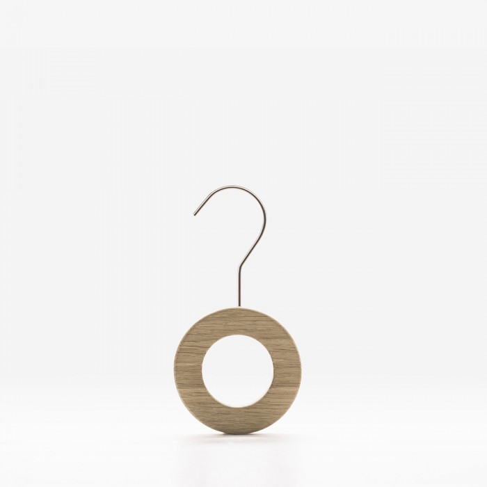 Anello porta cravatte-foulard in legno di rovere naturale